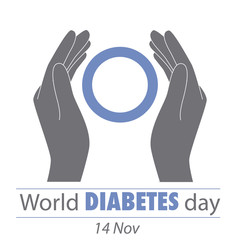 both hands around symbol of diabetes