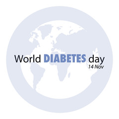 world diabetes day illustration, text over map backdrop