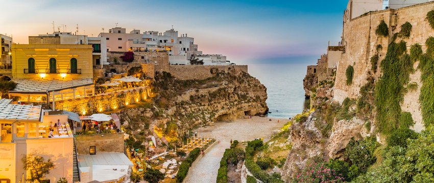 time of dusk on Polignano