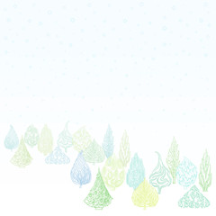 christmas trees and snowflakes