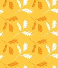 Ornate seamless pattern with the autumn leaves. Vector illustration.