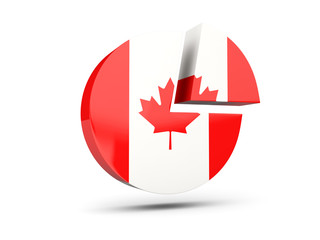 Flag of canada, round diagram icon