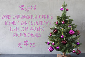 Christmas Tree, Cement Wall, Frohes Neues Jahr Means New Year