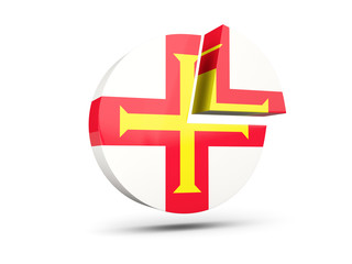 Flag of guernsey, round diagram icon