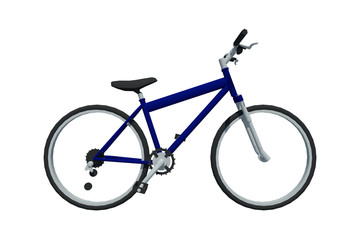 Bicicleta  azul 3d aislado