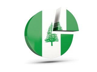 Flag of norfolk island, round diagram icon