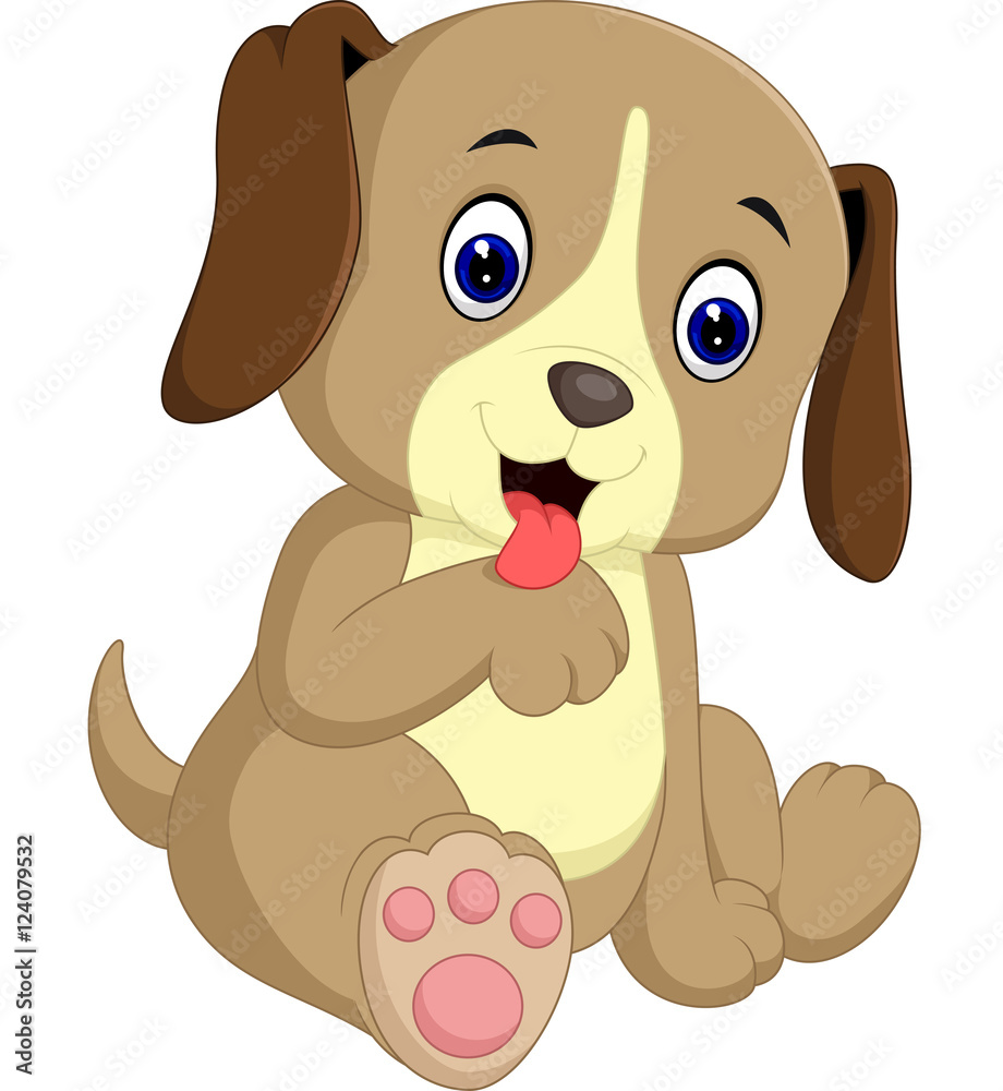 Wall mural cute dog cartoon