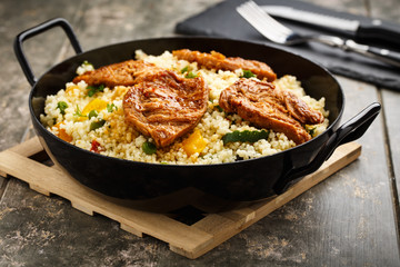 Cous cous mit Soja-Medaillons - Cous Cous with soy medaillons