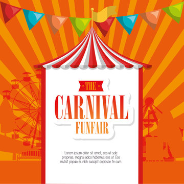 entertainment carnival funfair banner vector illustration design