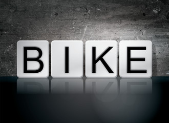 Fototapeta na wymiar Bike Tiled Letters Concept and Theme
