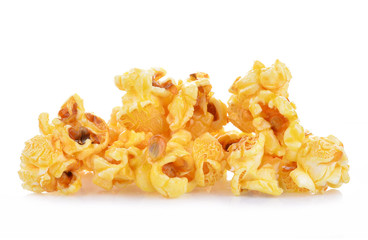Popcorn isolated on the white background