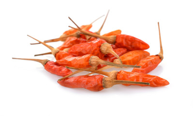 Red dry Chili pepper,isolated on white background