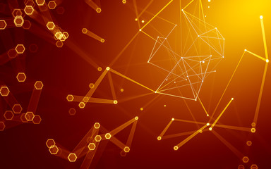 Fototapeta premium Abstract polygonal space low poly dark background, 3d rendering