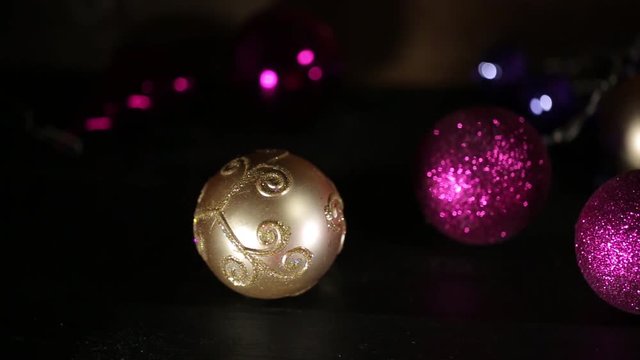 Christmas balls s on a dark background