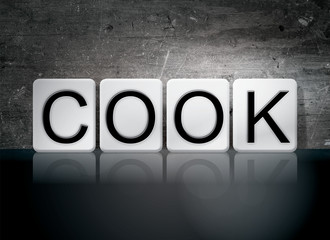 Fototapeta na wymiar Cook Tiled Letters Concept and Theme