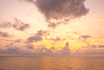 colorful dramatic sky with cloud at sunset
