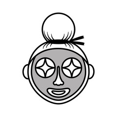 woman with facial mask vector illustration design