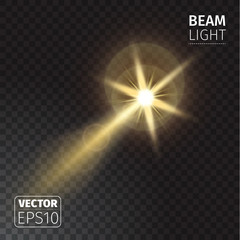 Realistic beam lights on transparent background.