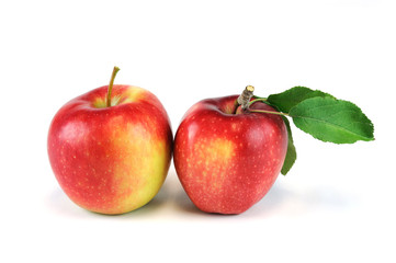 close up on red apple isolated on white background