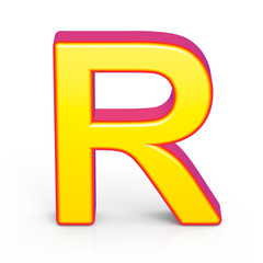 3d golden letter R