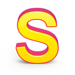 3d golden letter S