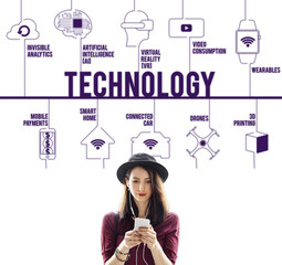 Obraz premium Technology Futuristic Innovation Invention Connection Concept