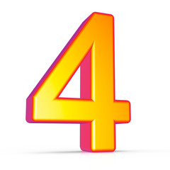 Fototapeta premium 3d golden number 4