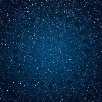Stars ircle Starry Dark Blue Sky in Stars.