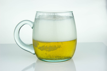 glass of beer on white background