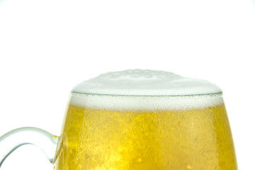 glass of beer on white background