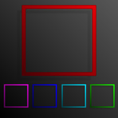 Color set square banners frame template design.