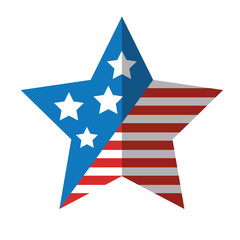 star with usa flag icon vector illustration design