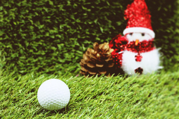 Naklejka premium Golf ball for Christmas decoration party them for golfer