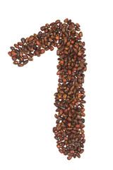 Obraz premium one number made of cedar nuts