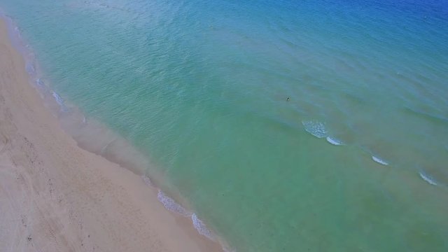 Stock aerial footage of the beach shore