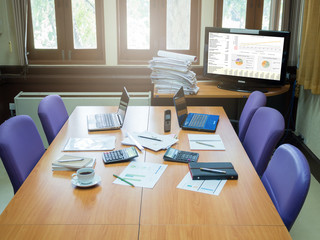 Naklejka premium Business concept of office working, business background