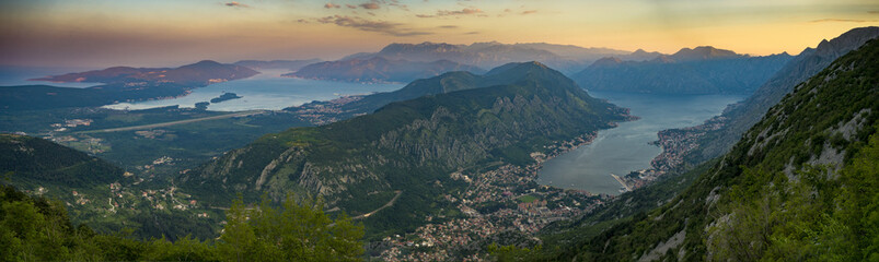 sunrise over the Boka Kotor, Montenegro
