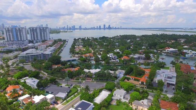 Stock footage of Sunset Islands Miami Beach FL