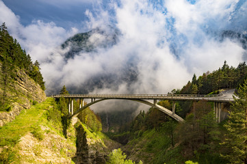 Most na przełęczy Predil,Alpy Julijskie,Słowenia