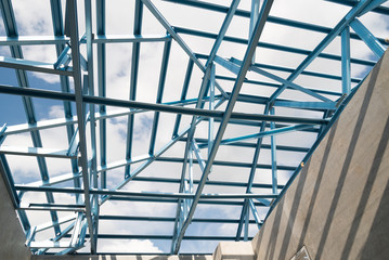 Structure of steel roof.