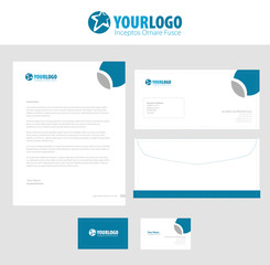 Corporate stationery template design with elements