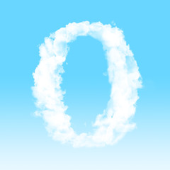 Naklejka premium Number cloud alphabet font at sky background