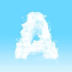 alphabet font cloudy