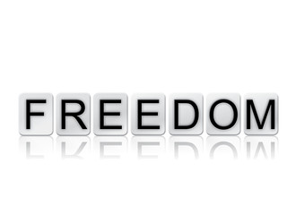 Freedom Isolated Tiled Letters Concept and Theme