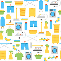 Vector flat laundry room background