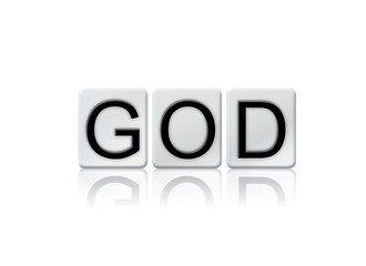 God Isolated Tiled Letters Concept and Theme