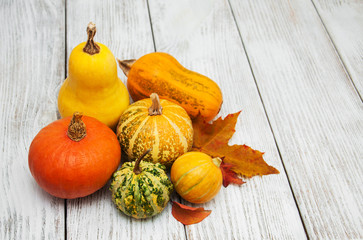 Pumpkin and leaves