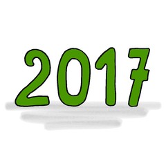 Neues Jahr - 2017 - Zeichnung Illustration Cartoon - Jahreszahl