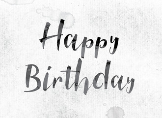 Happy Birthday Concept Painted in Ink