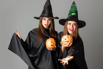 beautiful young women in halloween style